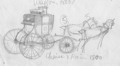 Carrozza e coppia, 1800, c1950 da Shirley Markham