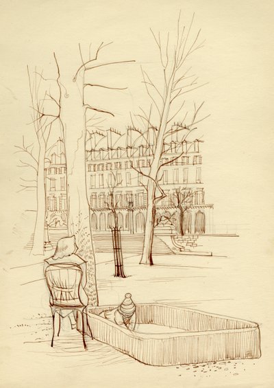 Bambino che gioca nella sabbiera, Parigi, Francia, c. 1951 da Shirley Markham