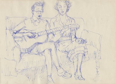 Coppia con chitarra da Shirley Markham