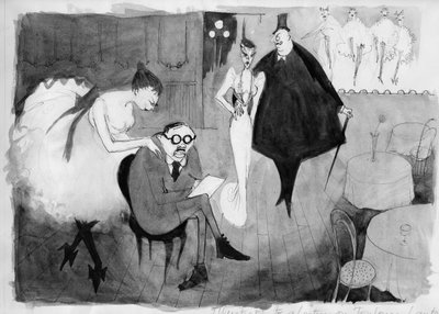 Illustrazione per una lezione su Toulouse-Lautrec da Shirley Markham