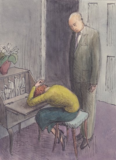 Uomo in piedi sopra una donna accovacciata da Shirley Markham