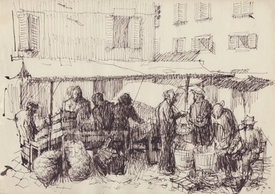 Scena di mercato, Italia, c1950 da Shirley Markham