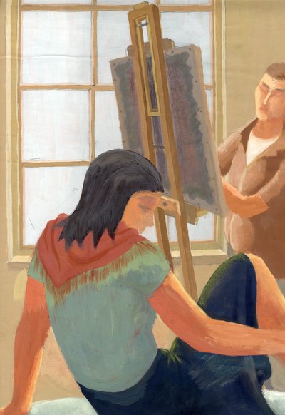 Modello e studente in classe di disegno da Shirley Markham