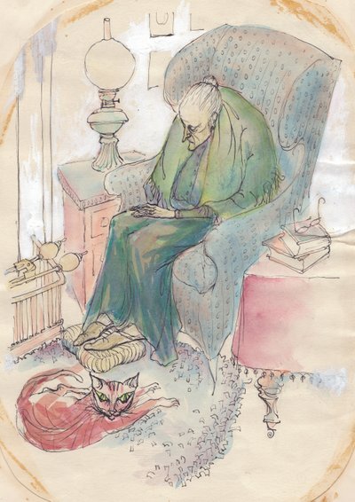 Vecchia donna e gatto, 1951 da Shirley Markham