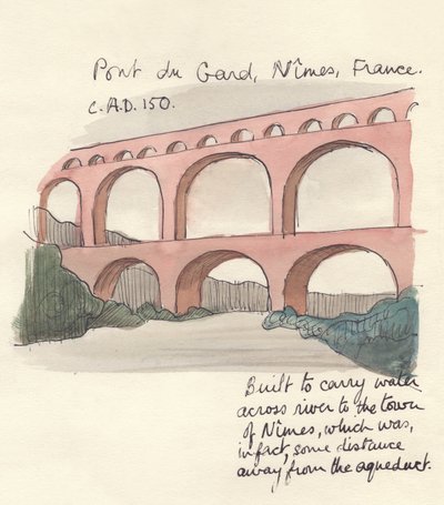 Pont du Gard, Nîmes, Francia, 1951 da Shirley Markham