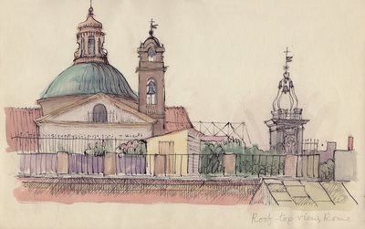 Vista dai tetti, Roma, c1950 da Shirley Markham