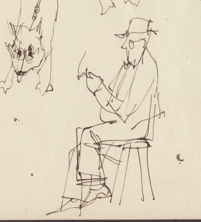 Studi di uomo seduto e cane, c1950 da Shirley Markham