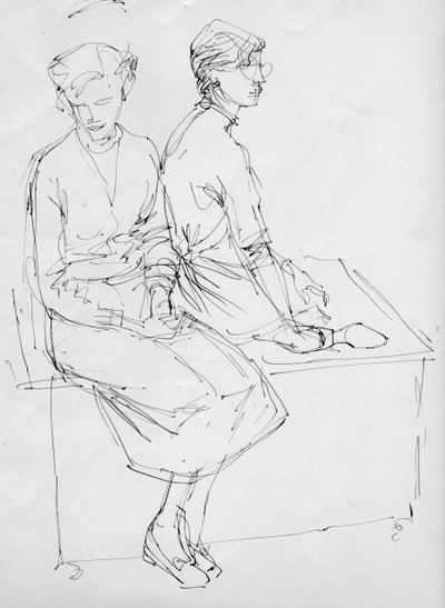 Due donne sedute, 1953 da Shirley Markham