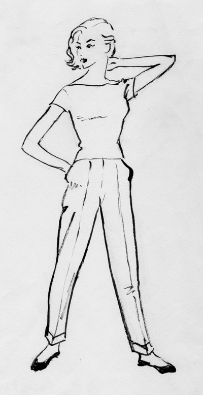 Donna con pantaloni a sigaretta da Shirley Markham