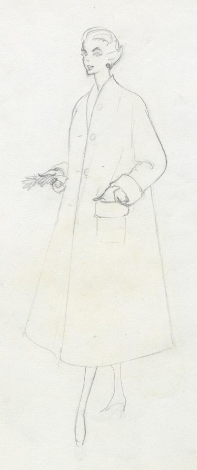 Donna in cappotto spolverino da Shirley Markham