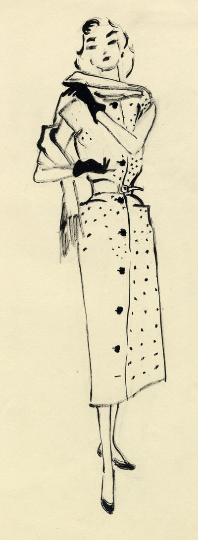 Donna in abito a pois, c1950 da Shirley Markham