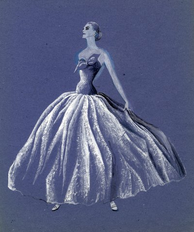 Donna in abito da ballo senza spalline da Shirley Markham