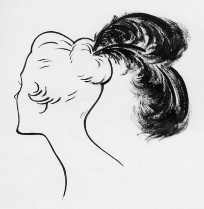 Donna con piume di struzzo, c. 1950 da Shirley Markham