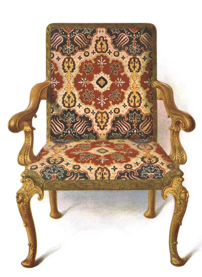 Sedia dorata coperta di ricamo, 1906 da Shirley Charles Llewellyn Slocombe