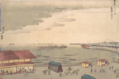 Scena costiera che mostra influenza europea da Shotei Hokuju