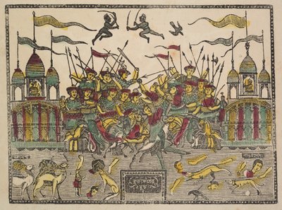 Scena di battaglia, 1800s da Shri Gobinda Chandra Roy