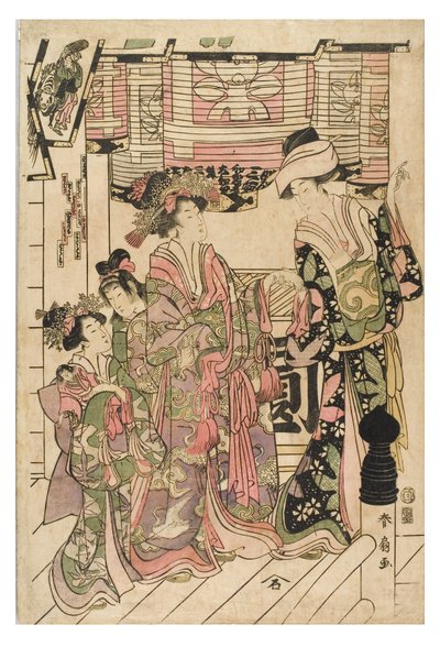 Visita a un santuario da Shunsen Katsukawa