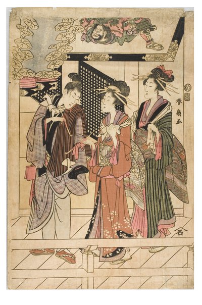 Visita a un santuario da Shunsen Katsukawa