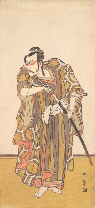 Ichikawa Danzo III come un samurai che estrae una spada, ca. 1772 da Shunsho