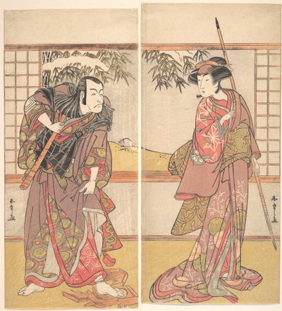 Attori Kabuki Osagawa Tsuneyo II e Ichikawa Danjuro V da Shunsho
