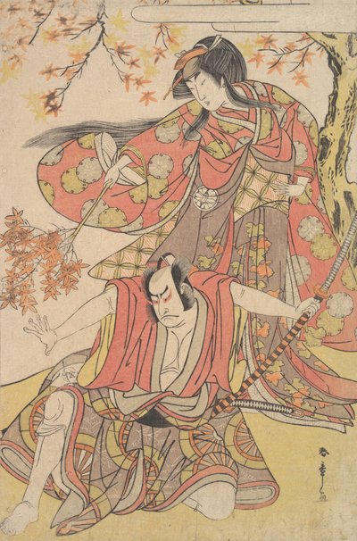 Segawa Kikunojo III come donna sotto un acero in autunno, ca. 1778 da Shunsho
