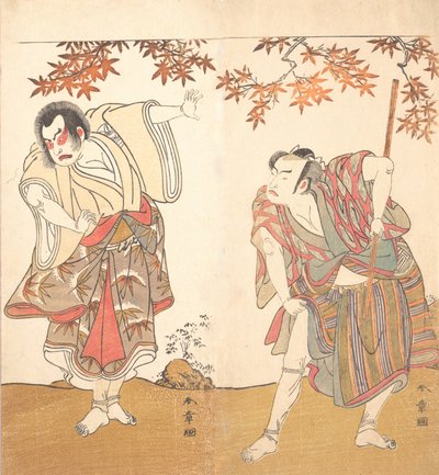 Gli attori Ichimura Uzaemon e Arashi Sangoro, ca. 1773 da Shunsho