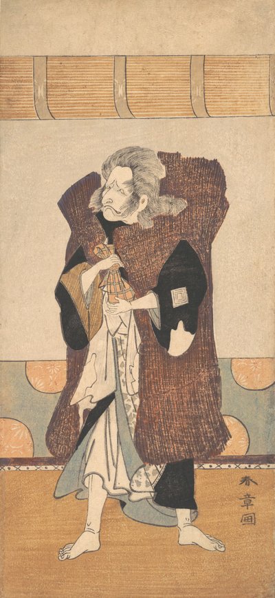 Il quinto Ichikawa Danjuro come un vecchio con lunghi capelli grigi da Shunsho