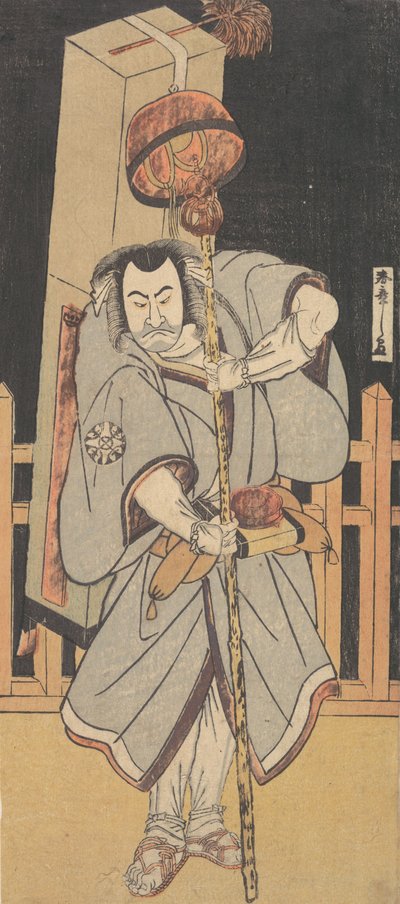 Il primo Nakamura Nakazo come Rokuju-rokubu in piedi di notte da Shunsho