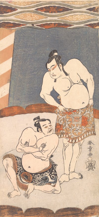 Il secondo Ichikawa Yaozo come lottatore in piedi in un