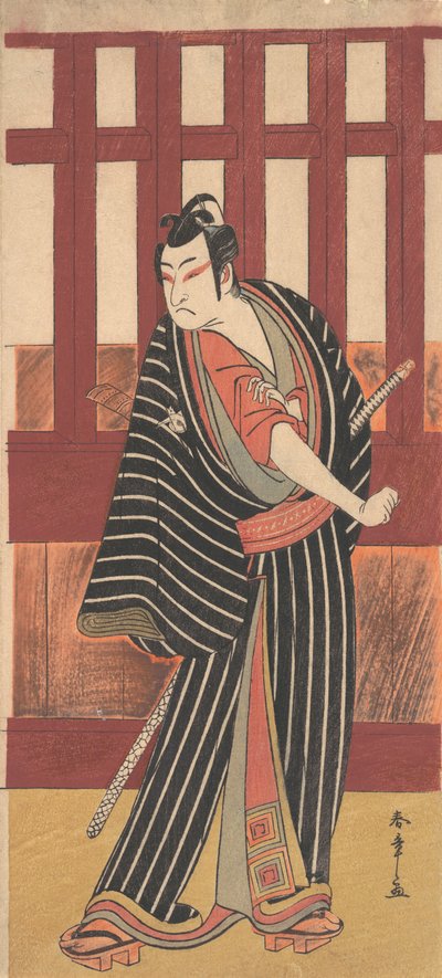 Il secondo Ishikawa Monosuke nel ruolo di Karigane Bunshichi, 1782 da Shunsho