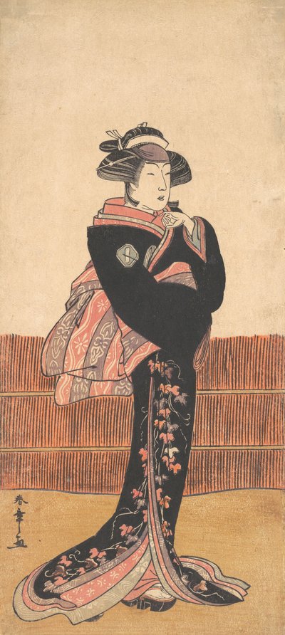 Il terzo Azuma Tozo come donna in kimono nero, probabilmente 1782 da Shunsho