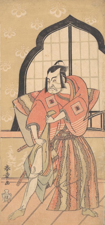 Il terzo Ichikawa Danzo come samurai vestito con un kamishimo cerimoniale da Shunsho