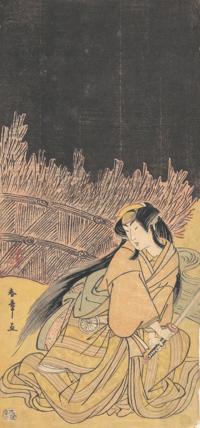 Il terzo Segawa Kikunojo come donna in posizione accovacciata, 1778 da Shunsho