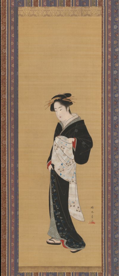 Donna in un Kimono Nero, 1783-89 da Shunsho