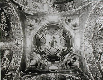 Dettaglio della Cupola con il Cristo Pantocratore al Centro da Sicilian School
