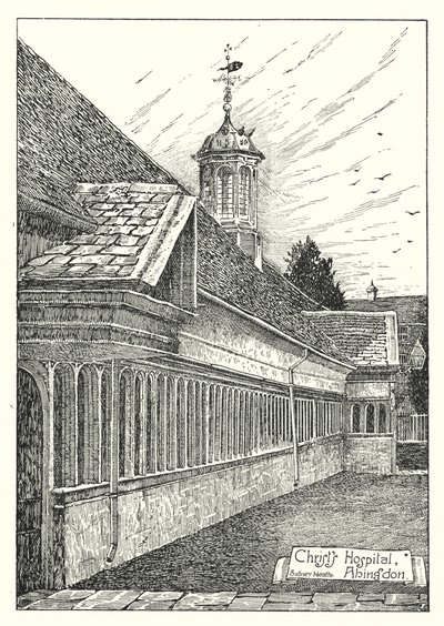 Ospedale di Cristo, Abingdon (incisione) da Sidney Heath