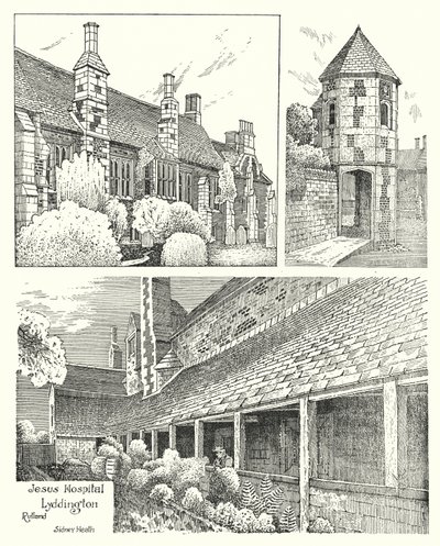 Ospedale di Gesù, Lyddington, Rutland (incisione) da Sidney Heath