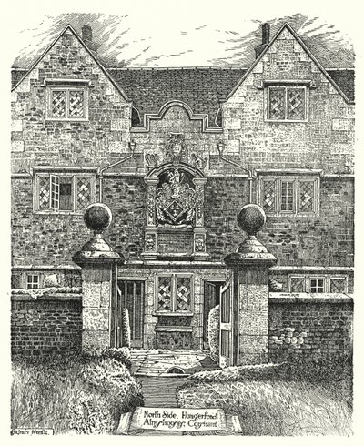 Lato Nord, Ospizi di Hungerford, Corsham (incisione) da Sidney Heath