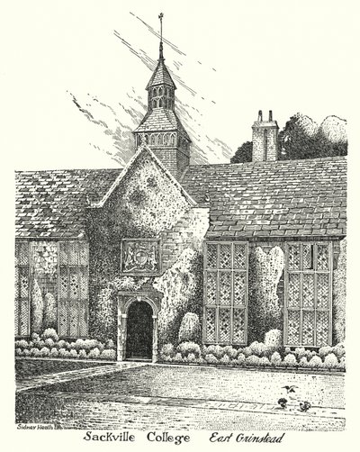 Sackville College, East Grinstead (incisione) da Sidney Heath