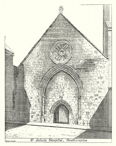 Ospedale di San Giovanni, Northampton (incisione) da Sidney Heath