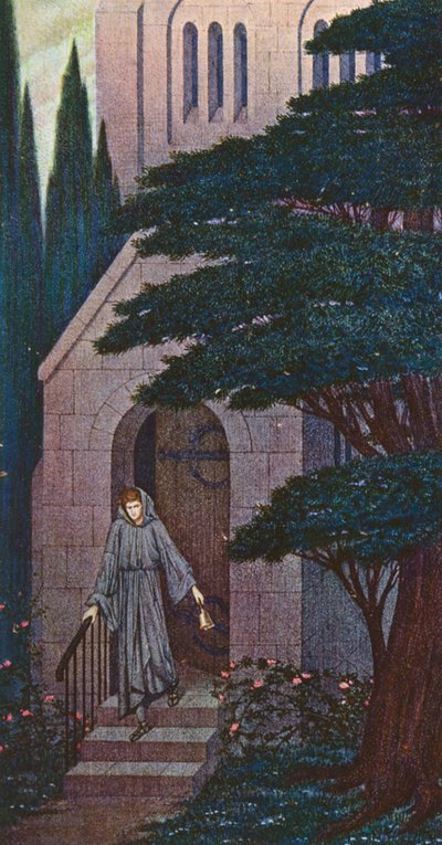 La Leggenda Aurea: la penitenza del Principe Enrico (litografia a colori) da Sidney Meteyard