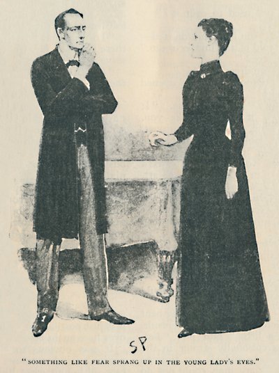 Qualcosa come la paura sorse negli occhi della giovane donna, 1892 da Sidney Paget