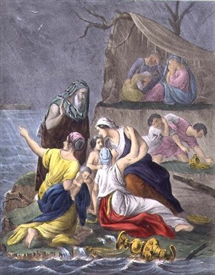 Il diluvio, da una Bibbia stampata da Edward Gover da Siegfried Detler Bendixen