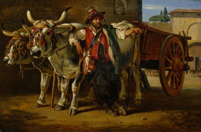 Uomo con carro trainato da buoi, Firenze da Siegwald Johannes Dahl