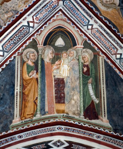 Presentazione al tempio La Sacra Famiglia davanti a Simeone da Sienese School