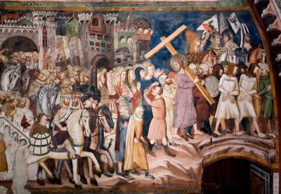 La salita al Calvario da Sienese School