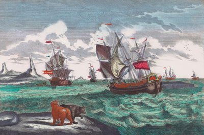 Flotta baleniera al largo della Groenlandia nel XVIII secolo da Sieuwert van der Meulen