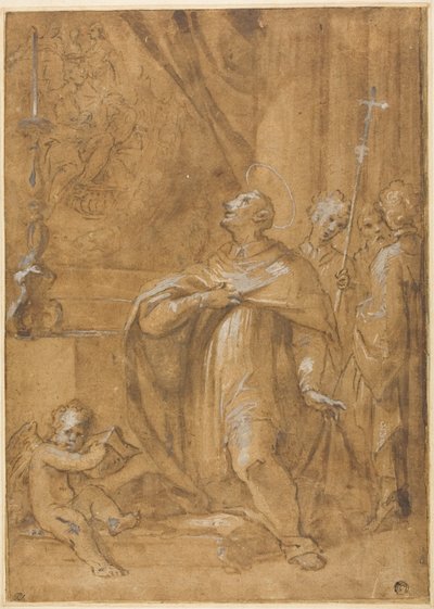 San Carlo Borromeo adora un