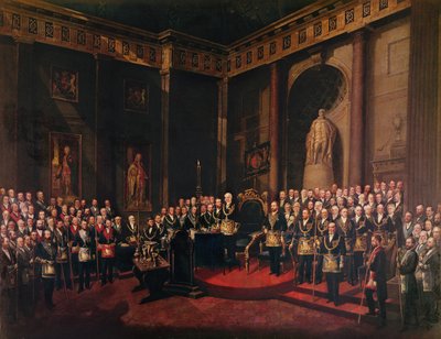 La ricezione di SAR il Principe di Galles come Gran Maestro Passato, 1 dicembre 1869 da Sigismund Rosenthal