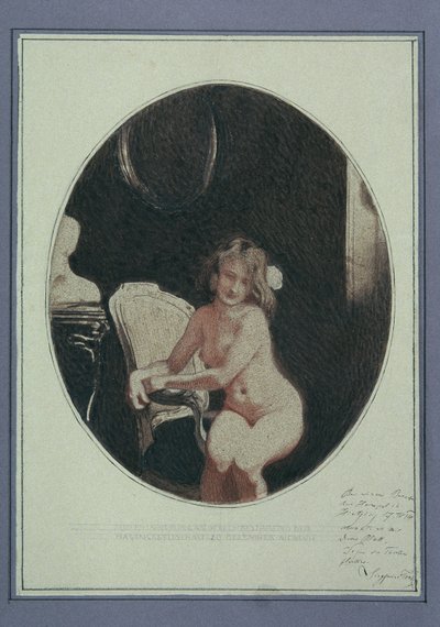Nudo femminile seduto da Sigmund Walter Hampel